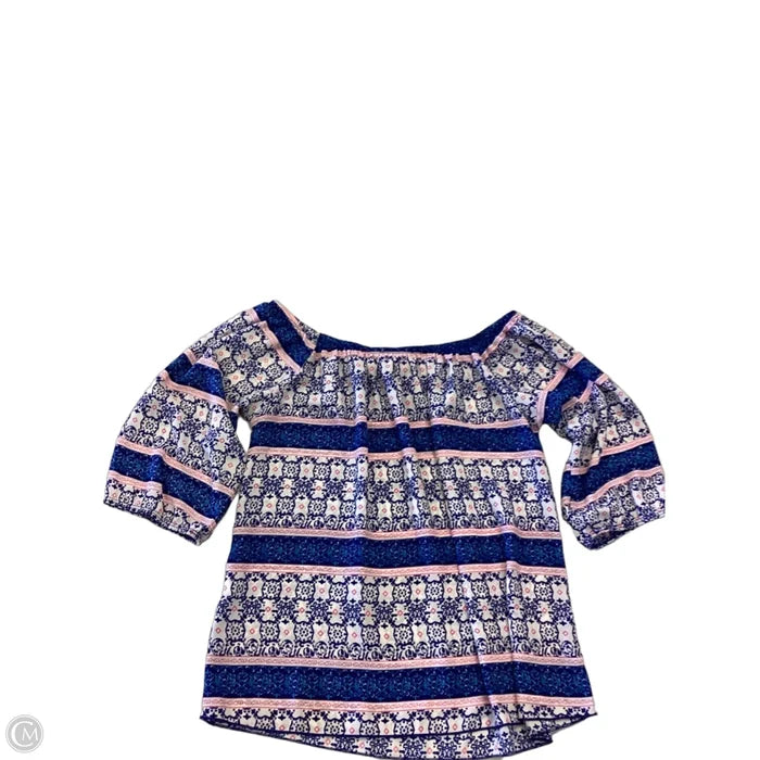 Top 3/4 Sleeve By Agaci In Blue, Size: L