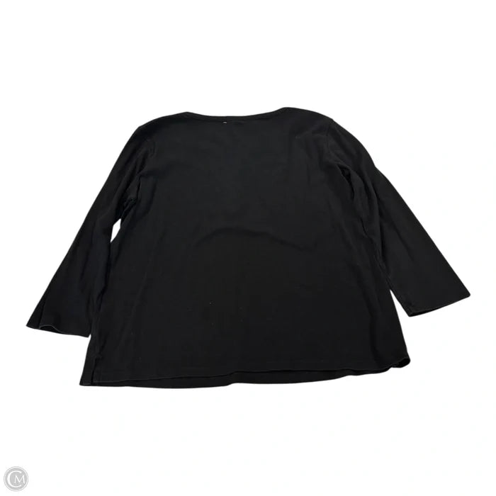 Top 3/4 Sleeve By Anne Klein In Black & Gold, Size: Xl