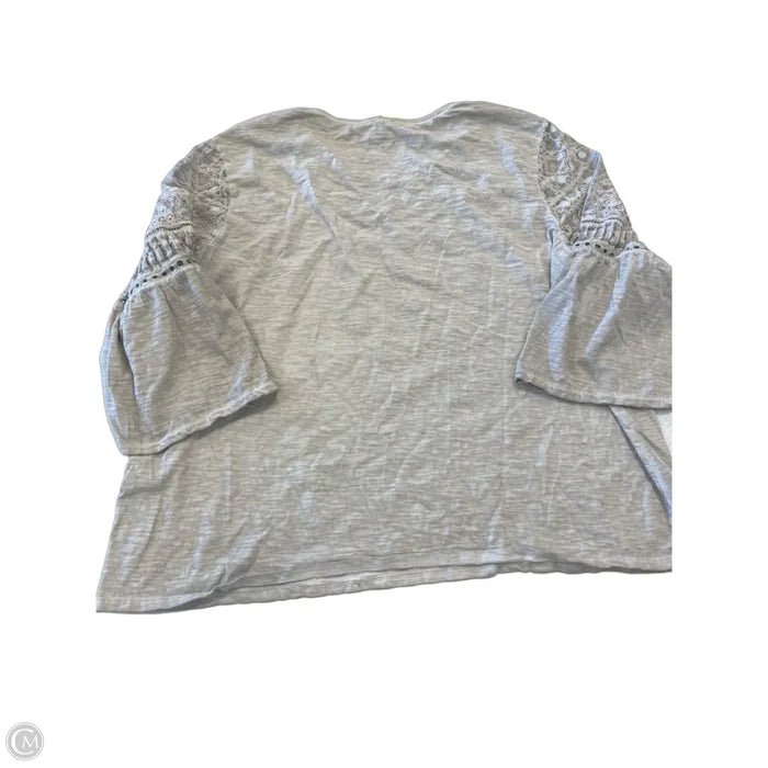 Top 3/4 Sleeve By Chicos In Beige, Size: 1x