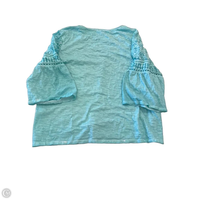 Top 3/4 Sleeve By Chicos In Teal, Size: 1x