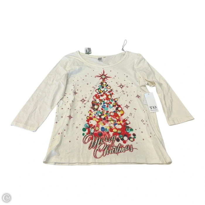 Top 3/4 Sleeve By Clothes Mentor In Cream, Size: S