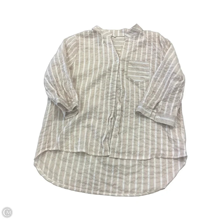 Top 3/4 Sleeve By Clothes Mentor In Tan, Size: Xxl