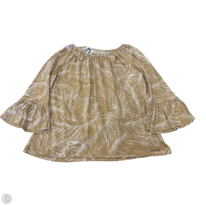 Top 3/4 Sleeve By Michael By Michael Kors In Tan, Size: S