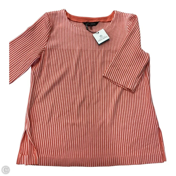 Top 3/4 Sleeve By Ming Wang In Striped Pattern, Size: Xl