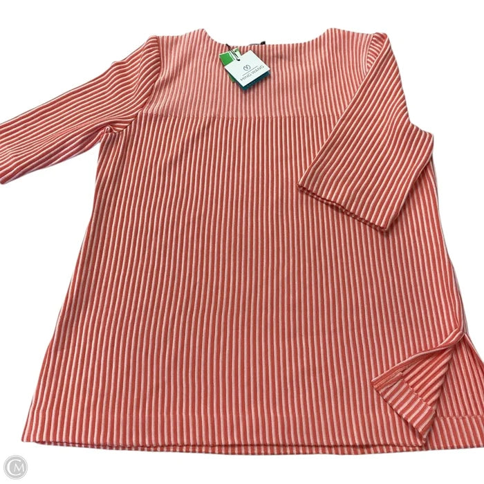 Top 3/4 Sleeve By Ming Wang In Striped Pattern, Size: Xl