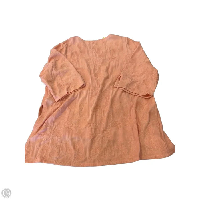 Top 3/4 Sleeve By Soft Surroundings In Orange, Size: 1x