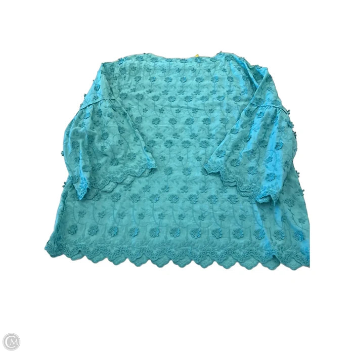 Top 3/4 Sleeve By Soft Surroundings In Teal, Size: 1x