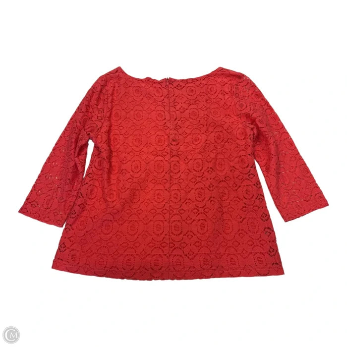 Top 3/4 Sleeve By Talbots In Orange, Size: Petite  Medium