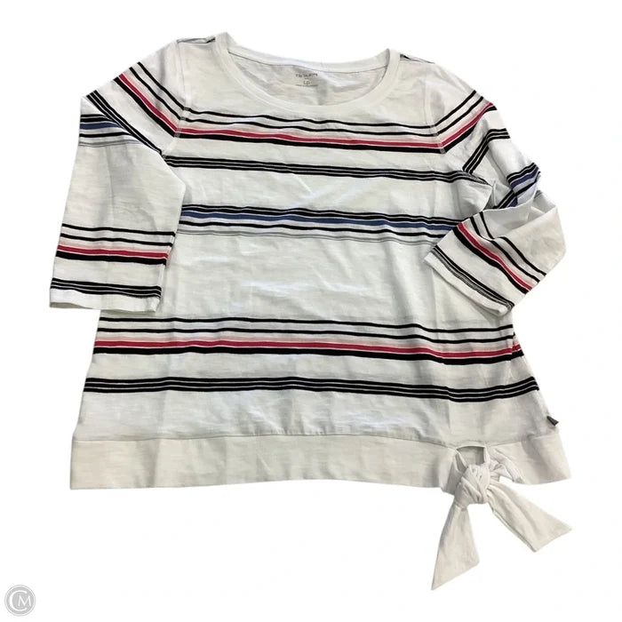 Top 3/4 Sleeve By Talbots In Striped Pattern, Size: Lp