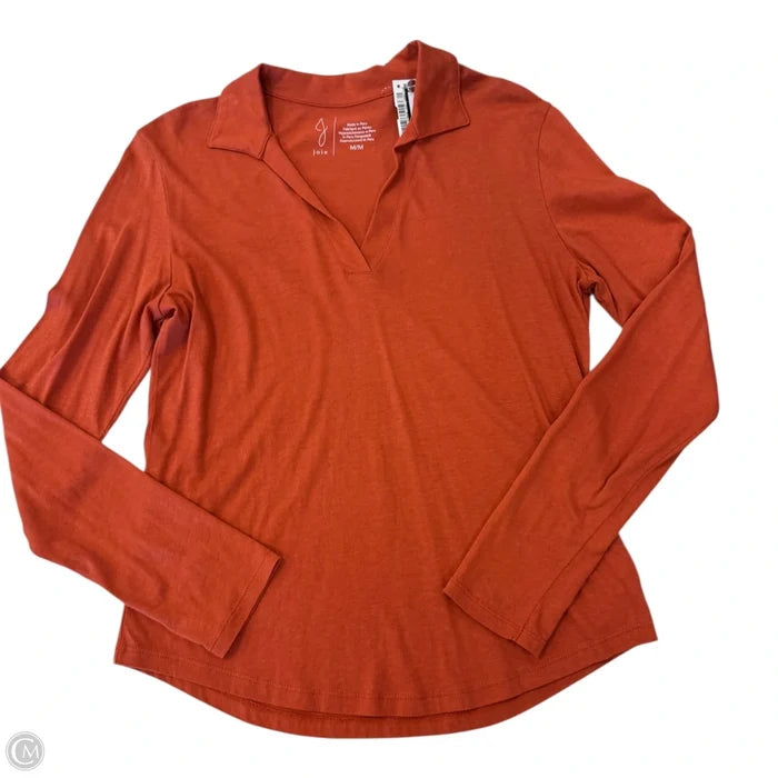 Top Long Sleeve Basic By Joie In Orange, Size: M