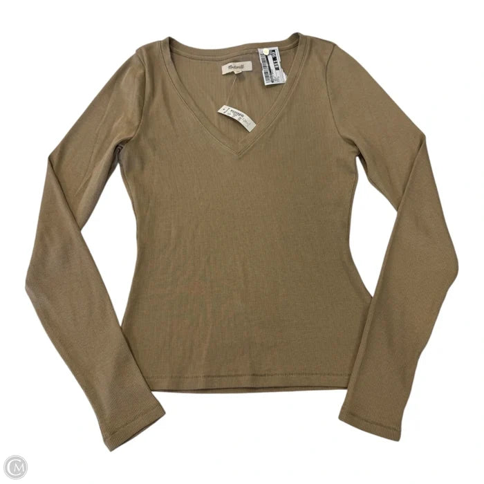Top Long Sleeve Basic By Madewell In Brown, Size: S