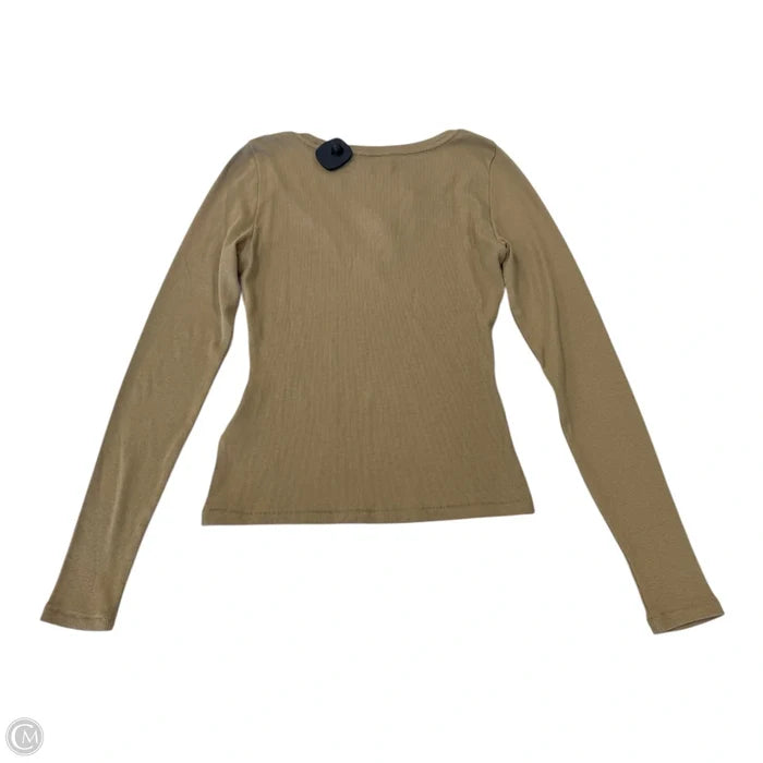 Top Long Sleeve Basic By Madewell In Brown, Size: S