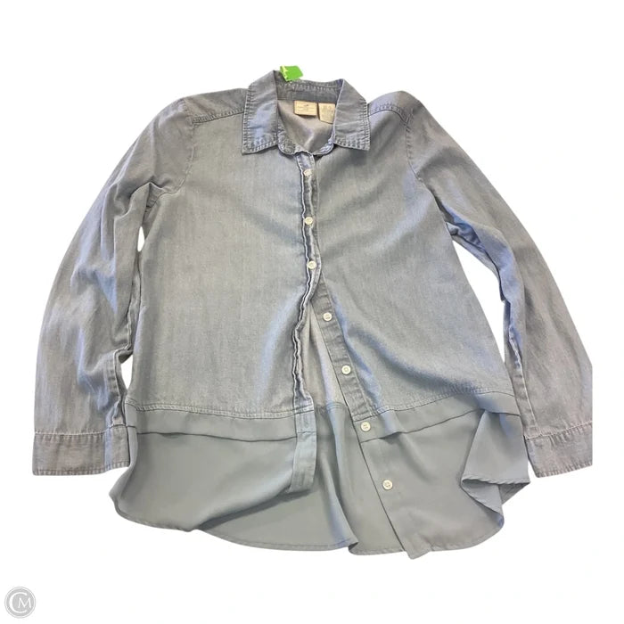 Top Long Sleeve By Caribbean Joe In Blue, Size: S