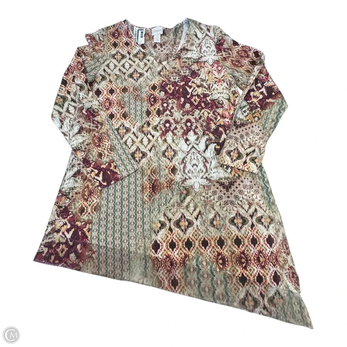 Top Long Sleeve By Chicos In Multi-colored, Size: 0 (S)