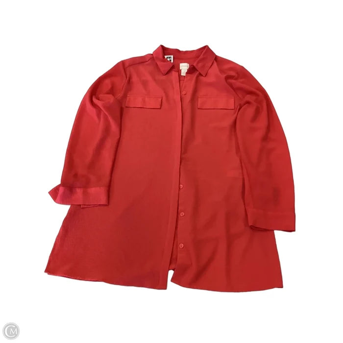 Top Long Sleeve By Chicos In Orange, Size: L