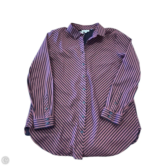 Top Long Sleeve By Chicos In Striped Pattern, Size: M