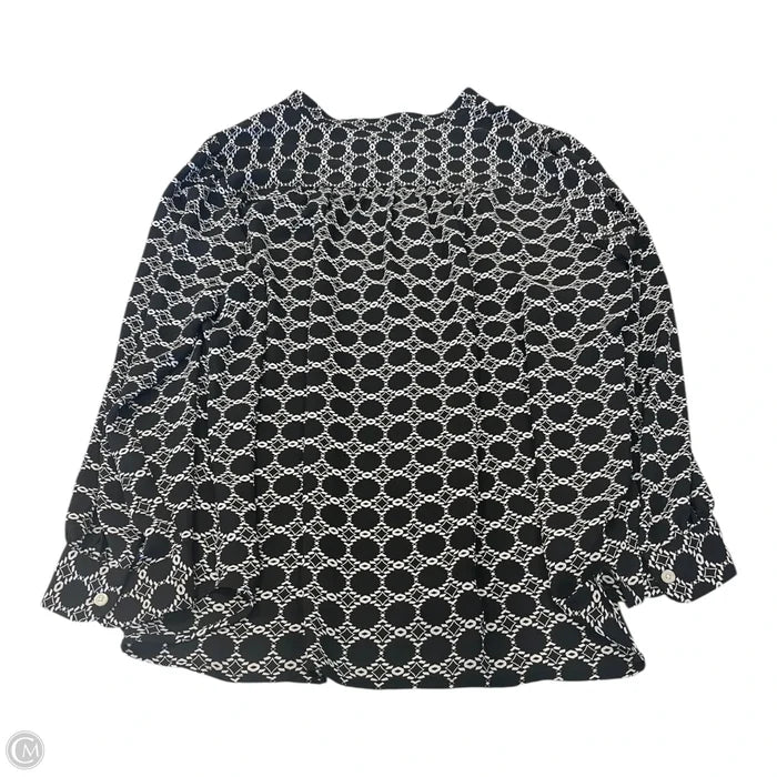 Top Long Sleeve By Grace In Black & White, Size: 1x