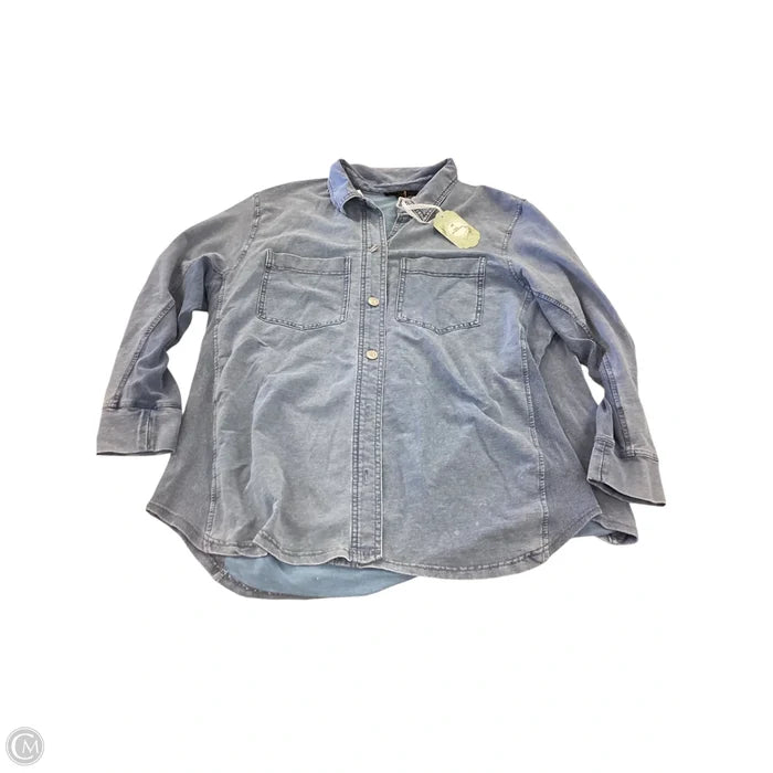 Top Long Sleeve By Jane And Delancey In Blue, Size: 1x