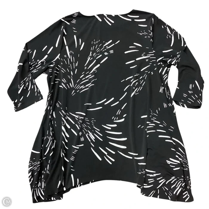 Top Long Sleeve By Jm Collections In Black & White, Size: 2x