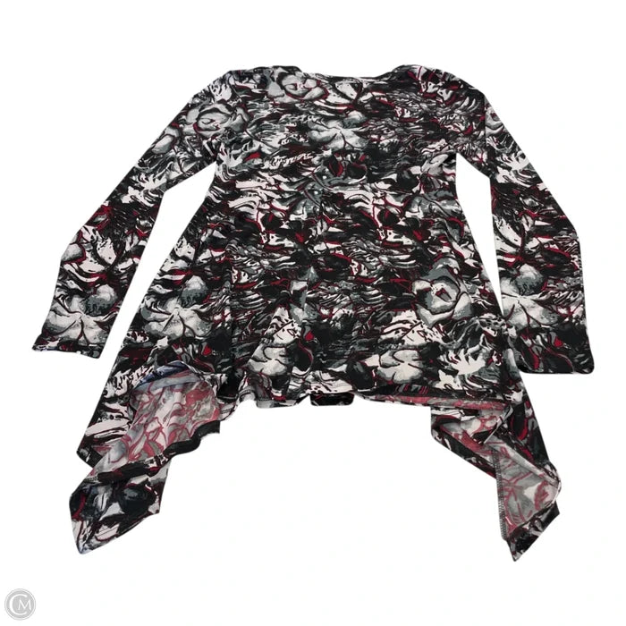 Top Long Sleeve By Karen Kane In Black & Grey, Size: S