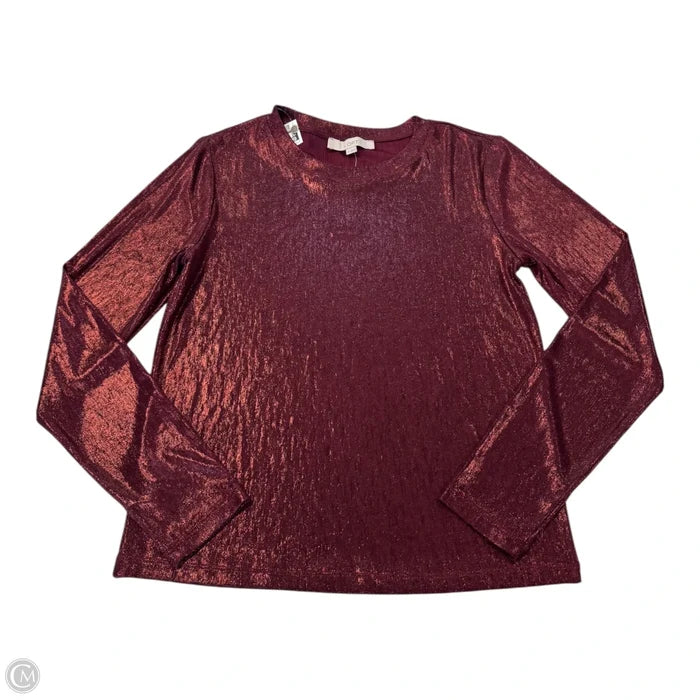 Top Long Sleeve By Loft In Red, Size: M