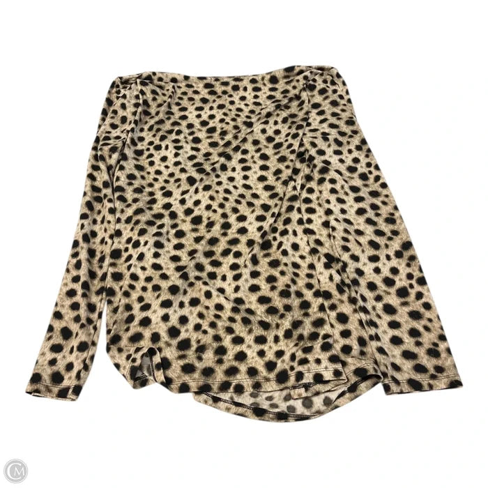 Top Long Sleeve By Michael By Michael Kors In Animal Print, Size: Xl