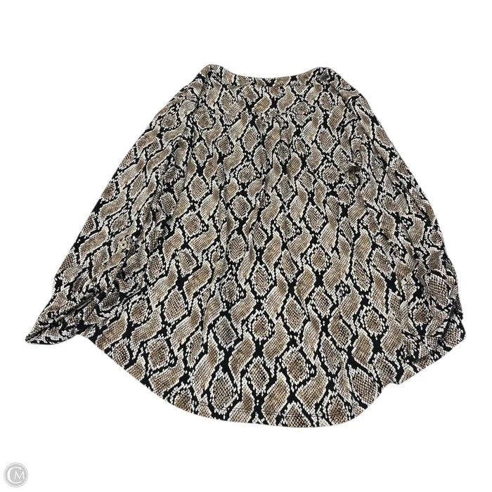 Top Long Sleeve By Michael By Michael Kors In Animal Print, Size: Xl