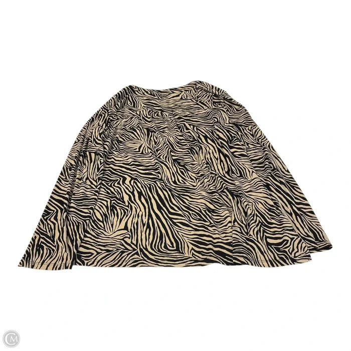 Top Long Sleeve By Michael By Michael Kors In Brown & Tan, Size: Xl
