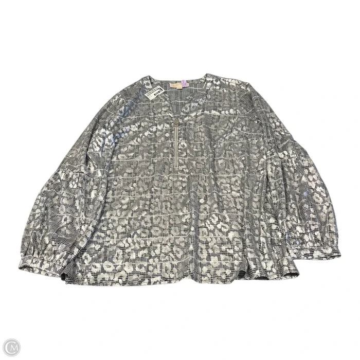 Top Long Sleeve By Michael By Michael Kors In Silver, Size: Xl
