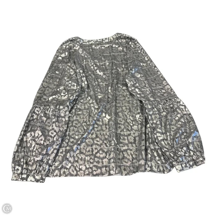 Top Long Sleeve By Michael By Michael Kors In Silver, Size: Xl
