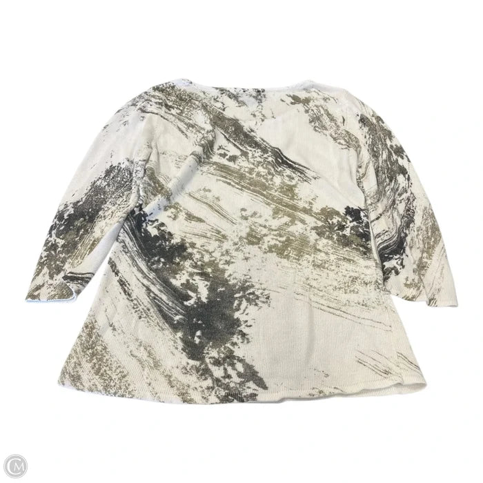 Top Long Sleeve By Peck And Peck In Brown & White, Size: M