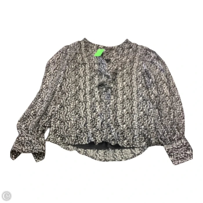Top Long Sleeve By Tamara H In Black & White, Size: L