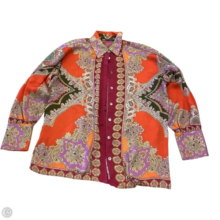Top Long Sleeve By Zara In Multi-colored, Size: S