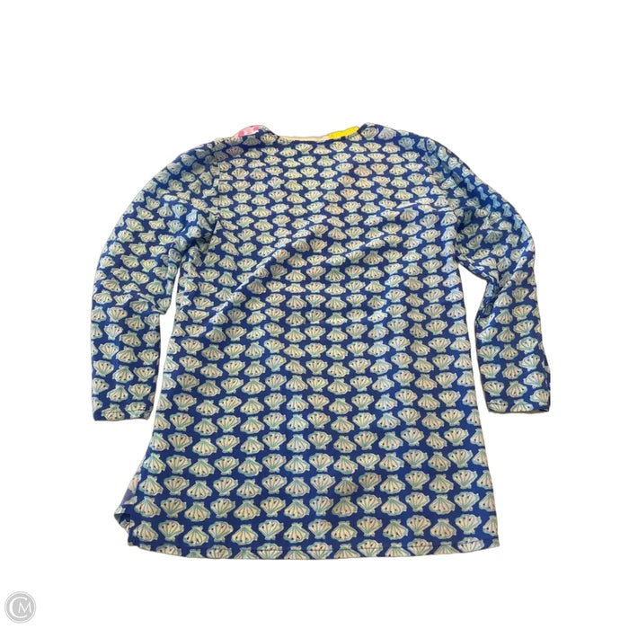 Top Long Sleeve Designer By Lilly Pulitzer In Blue & Pink, Size: S