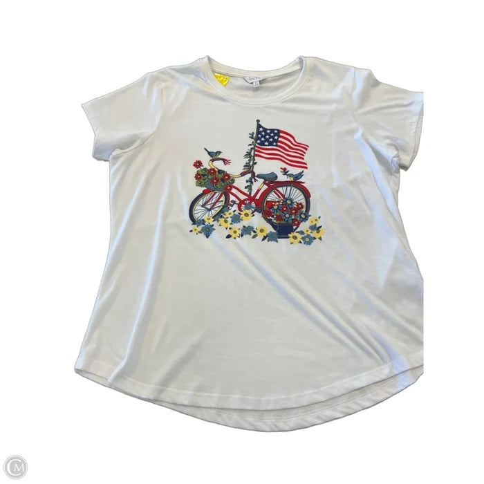 Top Short Sleeve Basic By Coral Bay In White, Size: Xl