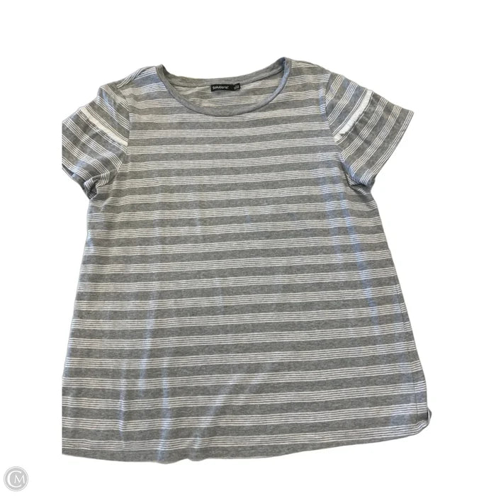 Top Short Sleeve Basic By Solutions In Grey & White, Size: L