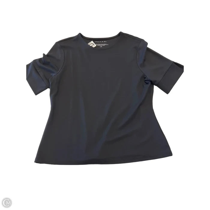 Top Short Sleeve Basic By Tahari In Black, Size: L