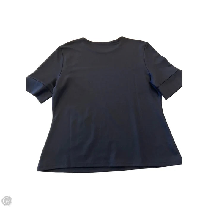 Top Short Sleeve Basic By Tahari In Black, Size: L