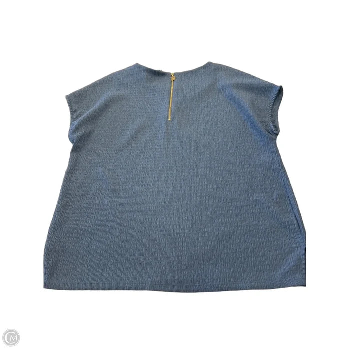 Top Short Sleeve By Anne Klein In Blue, Size: L