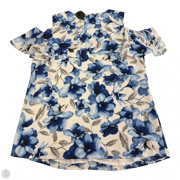 Top Short Sleeve By Calvin Klein In Floral Print, Size: M