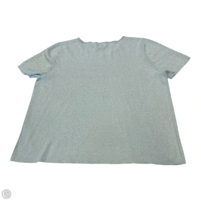 Top Short Sleeve By Cece In Green & Silver, Size: Xl