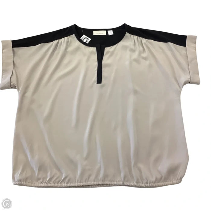 Top Short Sleeve By Chicos In Black & Brown, Size: M