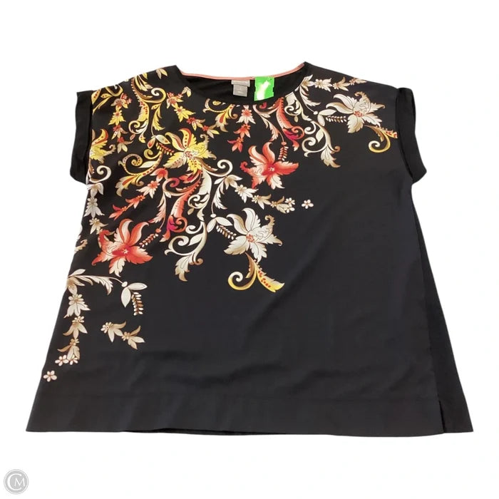 Top Short Sleeve By Chicos In Black, Size: L