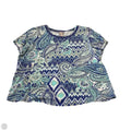 Top Short Sleeve By Chicos In Blue & Green, Size: Xl