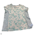Top Short Sleeve By Chicos In Blue & White, Size: Xl
