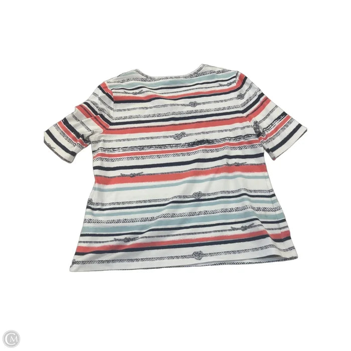 Top Short Sleeve By Chicos In Striped Pattern, Size: M