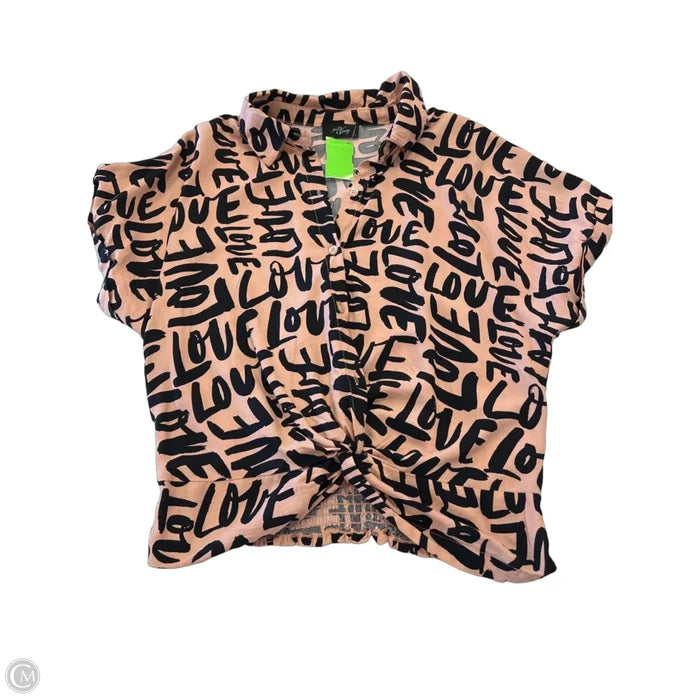 Top Short Sleeve By Clothes Mentor In Animal Print, Size: L