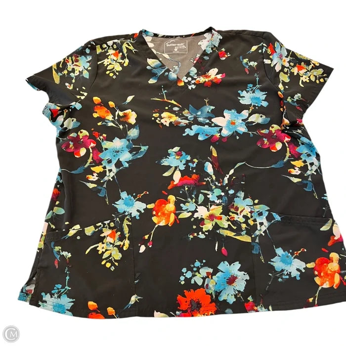 Top Short Sleeve By Clothes Mentor In Floral Print, Size: Xl