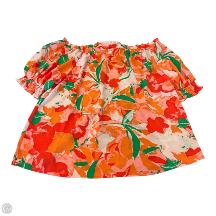 Top Short Sleeve By Clothes Mentor In Green & Orange, Size: Xl