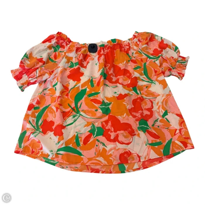 Top Short Sleeve By Clothes Mentor In Green & Orange, Size: Xl